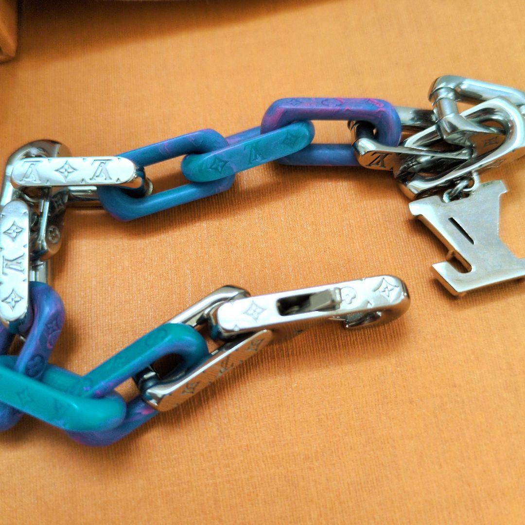 ルイヴィトン　M1229L ブレスレット モノグラムチェーン ブルー