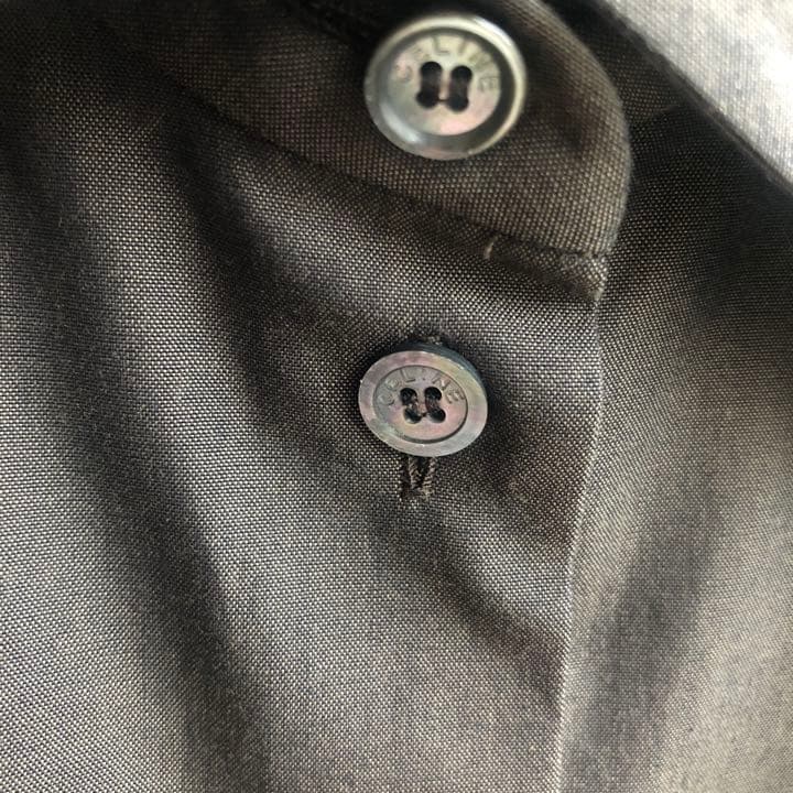 CELINE長袖ブラウス　セリーヌCマカダム刺繍　光沢　艶感　コットン100%