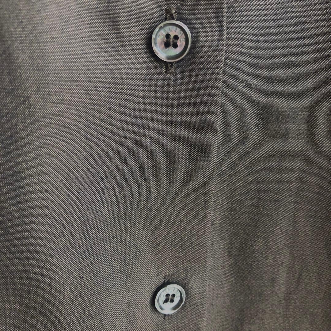 CELINE長袖ブラウス　セリーヌCマカダム刺繍　光沢　艶感　コットン100%