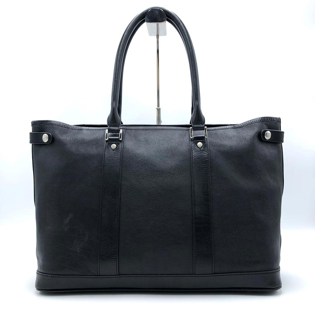 美品✨シーカー 別注 レザー トートバッグ ビジネス 肩掛け A4可 ブラック黒