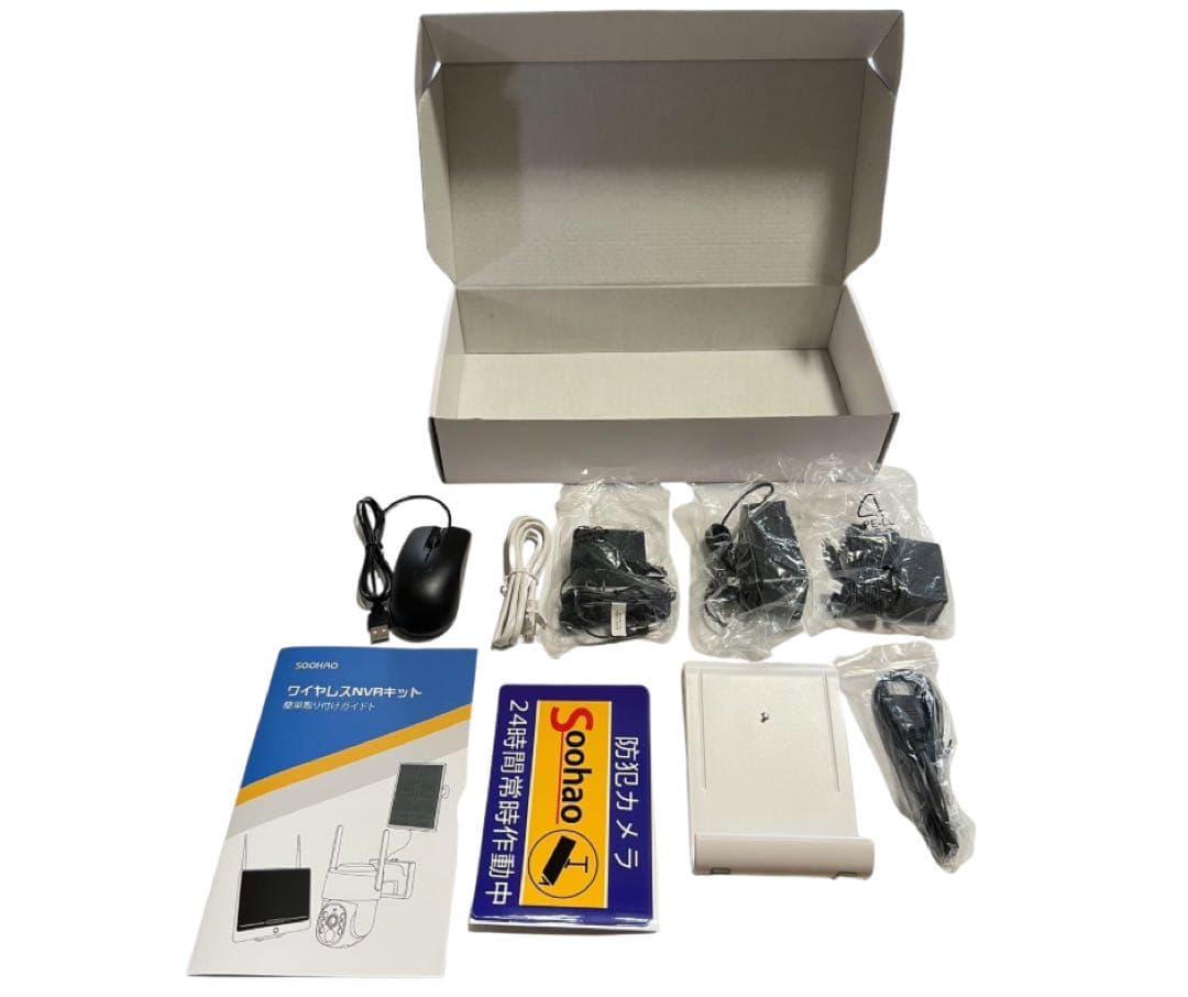 SOOHAO WIFI 防犯カメラ２台 セット モニター付き　容量 2T 人気