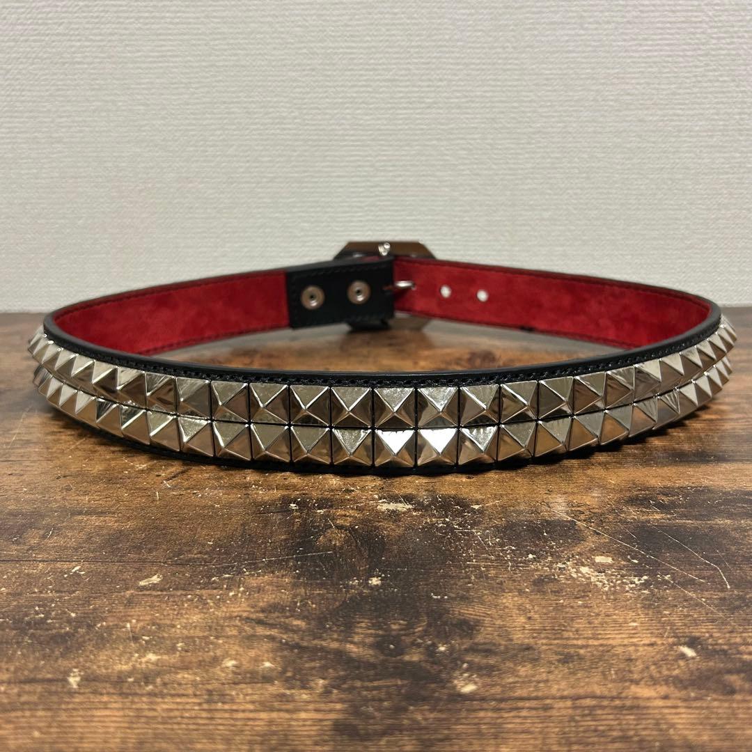 ピラミッド鋲2連ベルト　本革