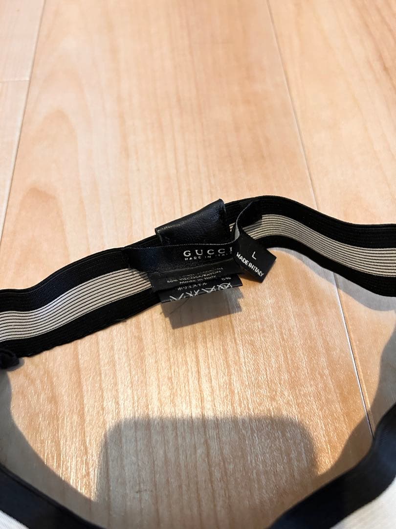 GUCCI ブラック サンバイザー Lサイズ