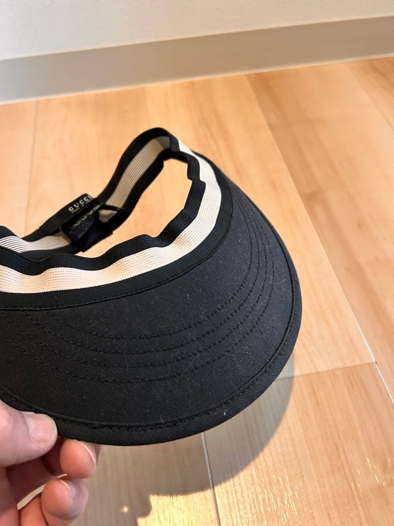 GUCCI ブラック サンバイザー Lサイズ