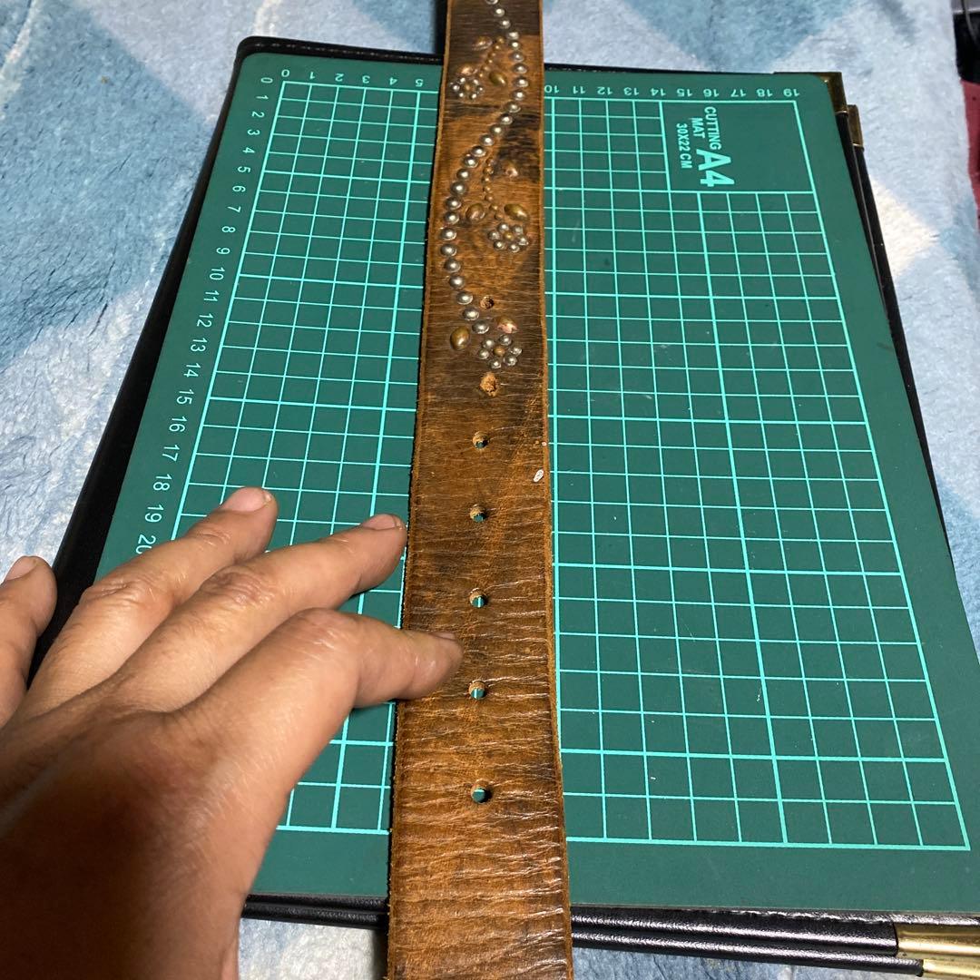 すごく対応　291295 革ベルト　950 エンジン柄　バックル