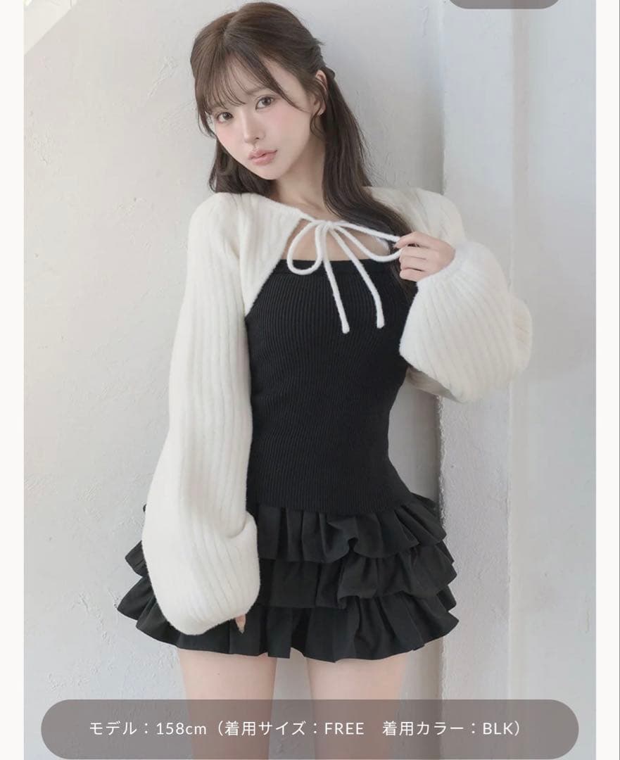 ダーリッチ darich ティアードフリルミニワンピース BLK