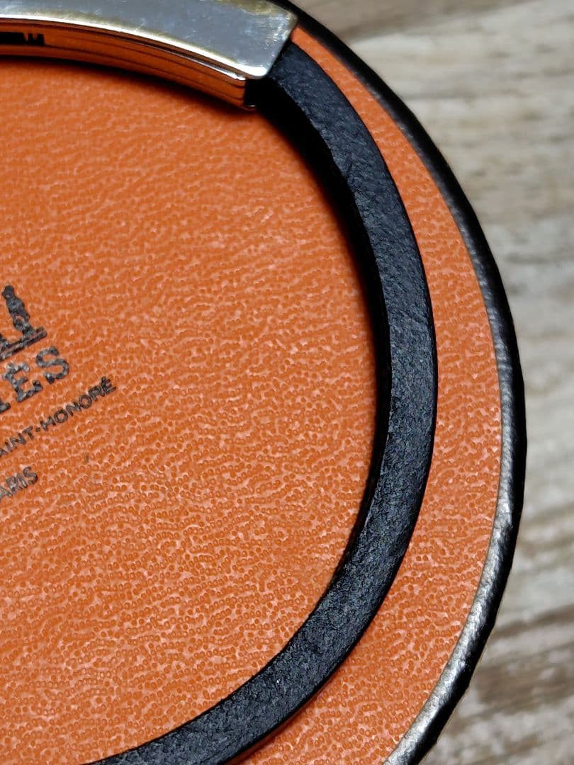 HERMES ブラック シルバー ブレスレット