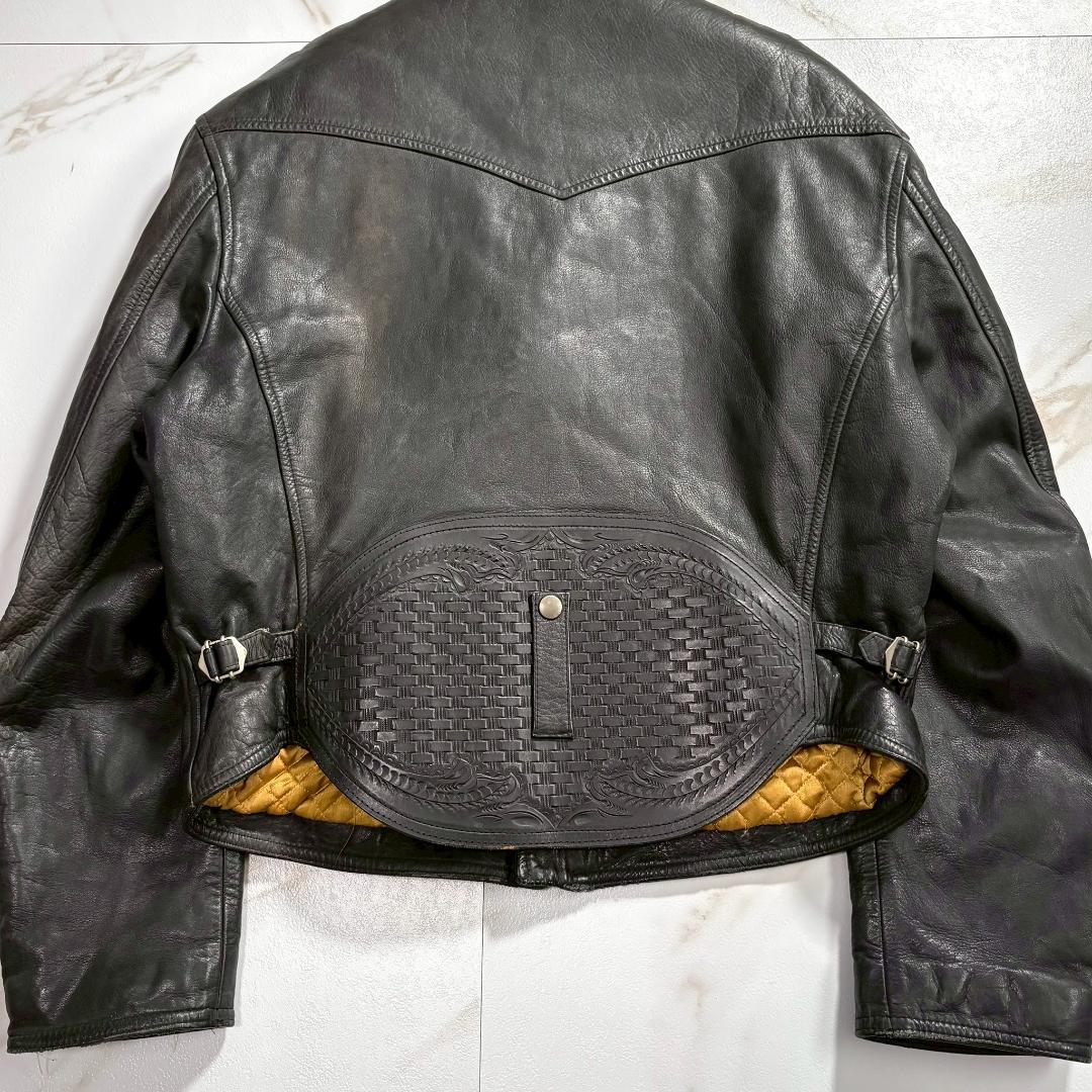 JOSLYN CLARKE ダブル ライダース ジャケット レオパードブラック