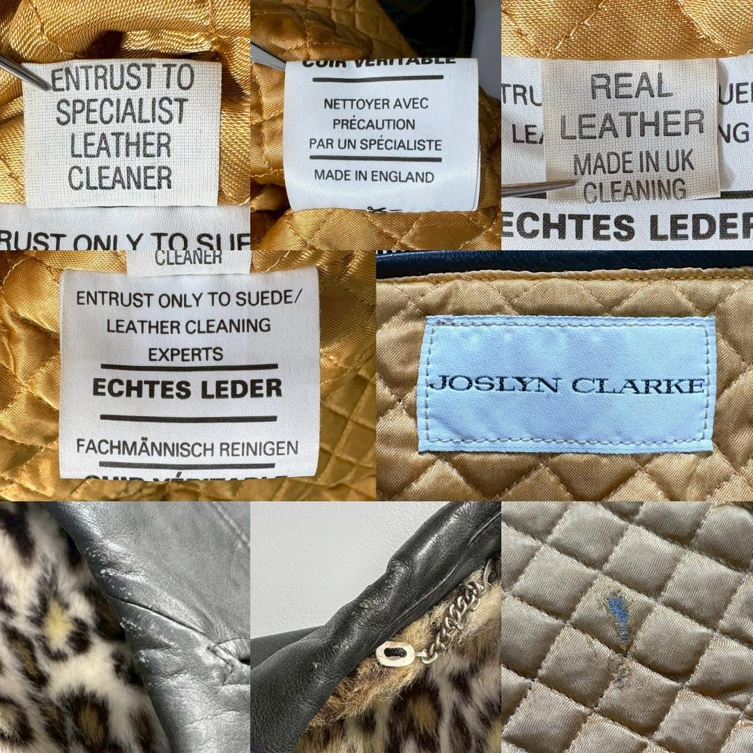 JOSLYN CLARKE ダブル ライダース ジャケット レオパードブラック