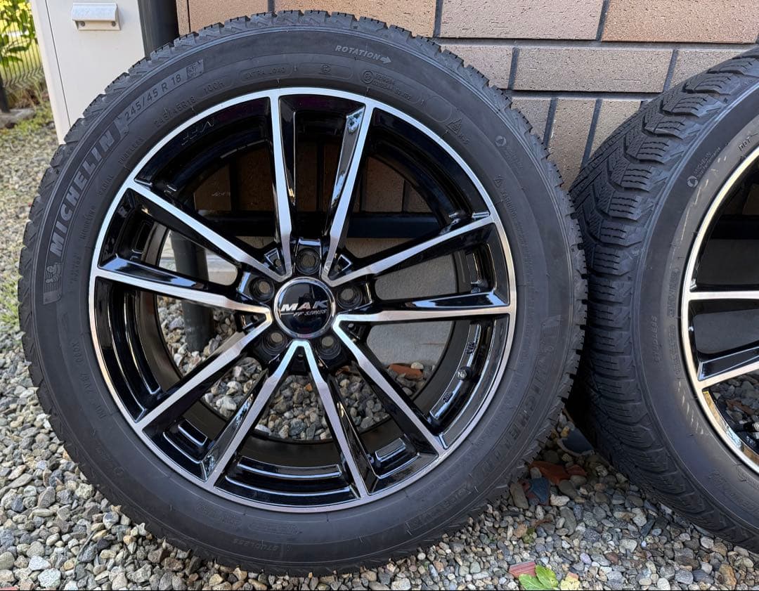 ②メルセデスE300用245/45 R18 ミシュランスタッドレスMAKホイール