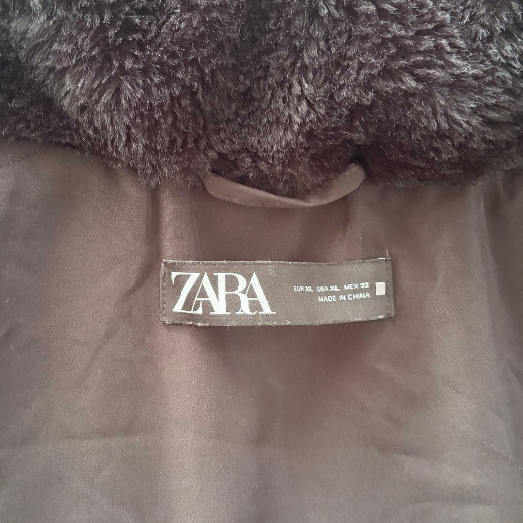 ZARA ダウンジャケット セミロング丈 フード付き XL