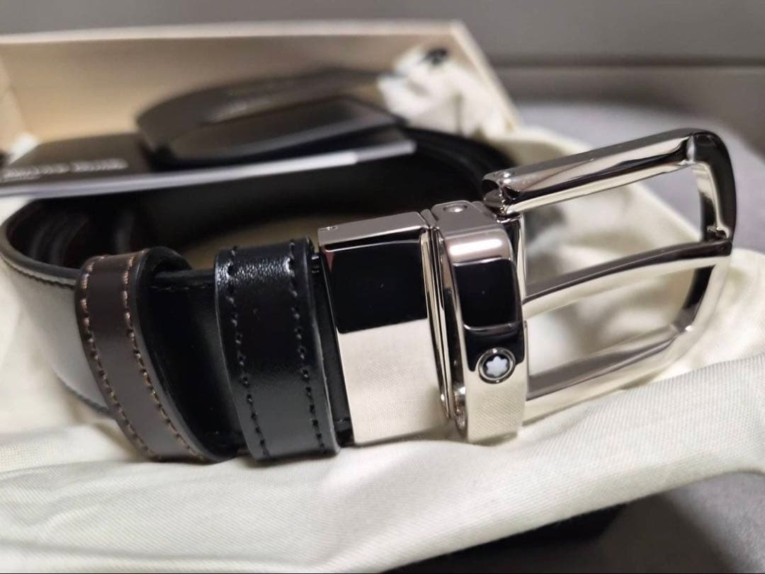 新品 MONTBLANC リバーシブル レザーベルト MB111080