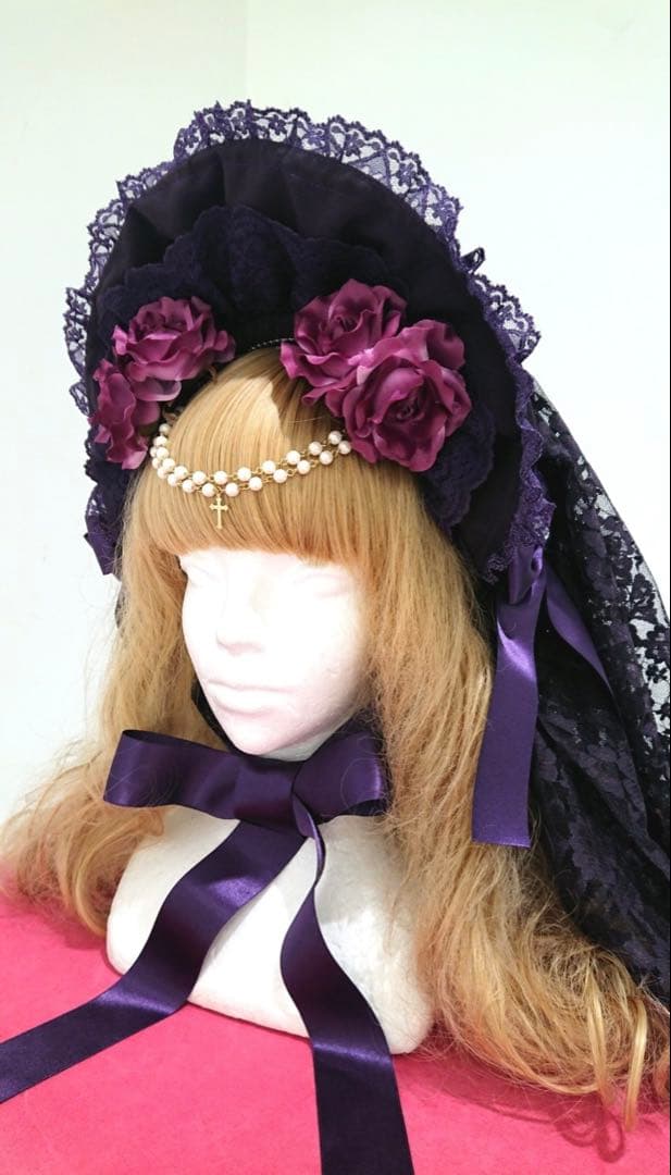 メタモルフォーゼ　追憶の姫君ハーフボンネット　紫×紫レース