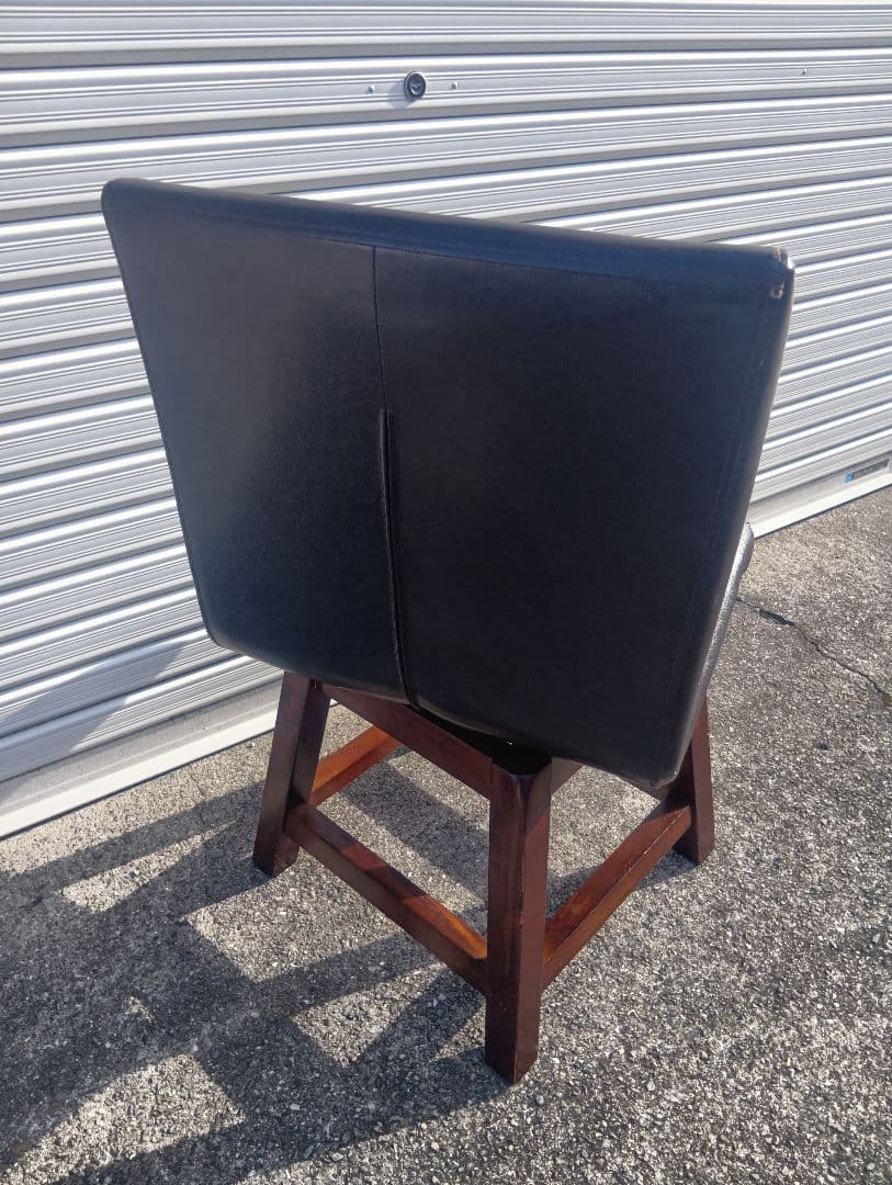 ヴィンテージ MORISHIGE PUレザー アンティーク回転チェア①