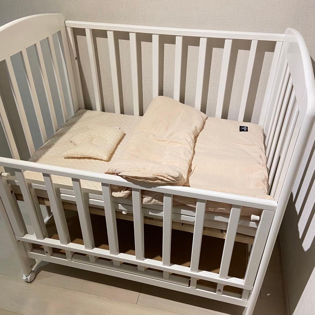 KATOJI ミニタチベッド ホワイト Puppapupoイブルお布団セット付き