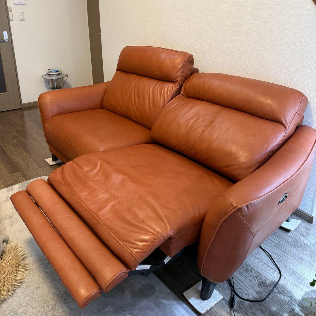 ニトリ 高級ソファー アネーロ　3人用電動本革リクライニングソファ　送料込み