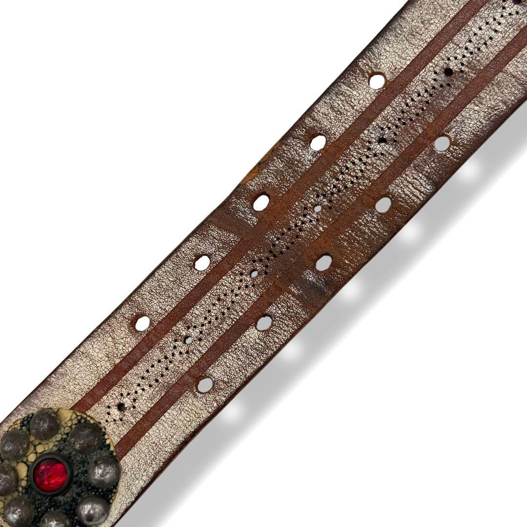 希少品 HTC Stingray × Python studs belt