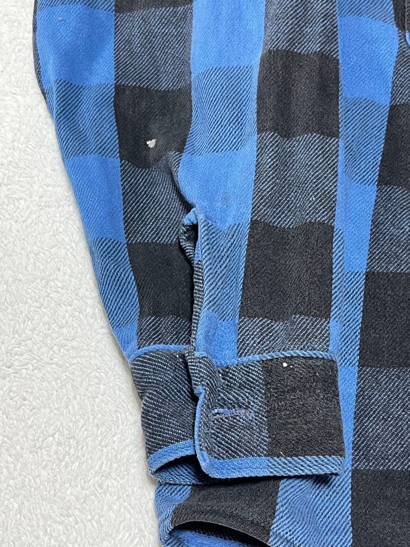 90s FIVE BROTHER ネルシャツ　青×黒