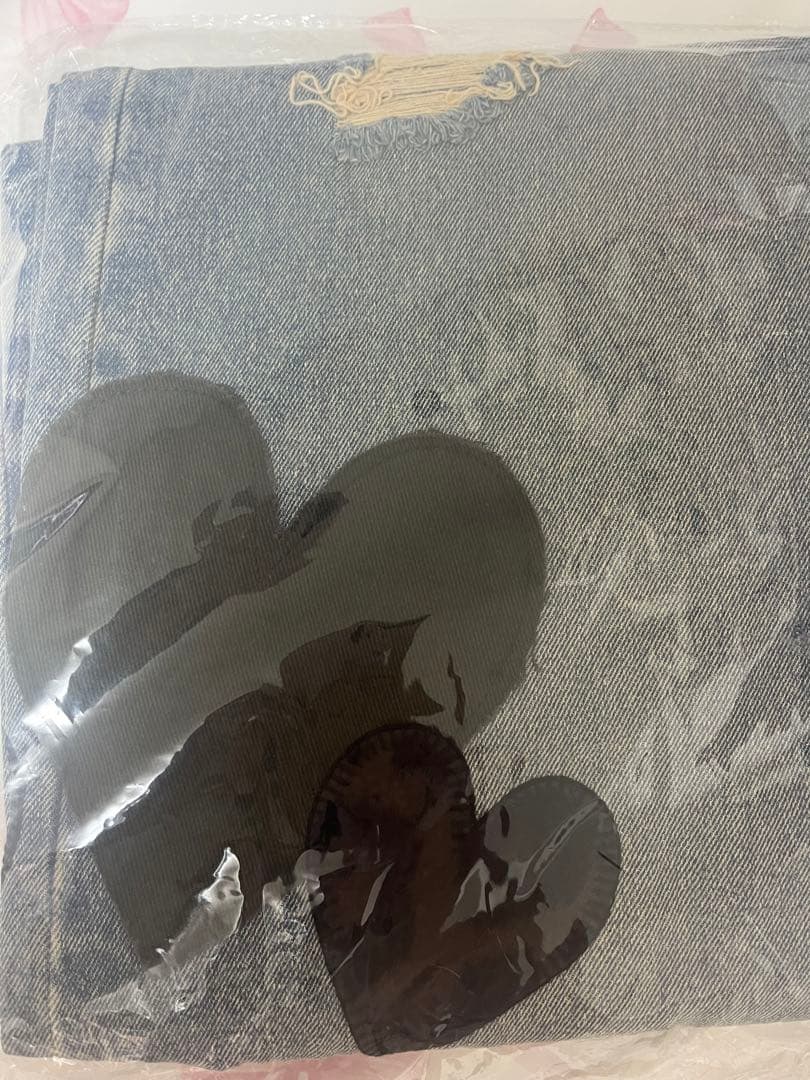 新品タグ付き♡ ダーリッチ ランダムハートパッチワークデニムパンツ S