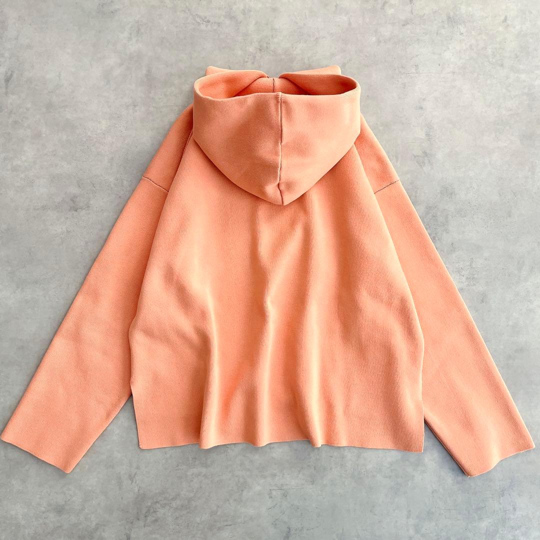 美品 ロンハーマン 春ニット パーカー フーディ フード オレンジ ピンク S