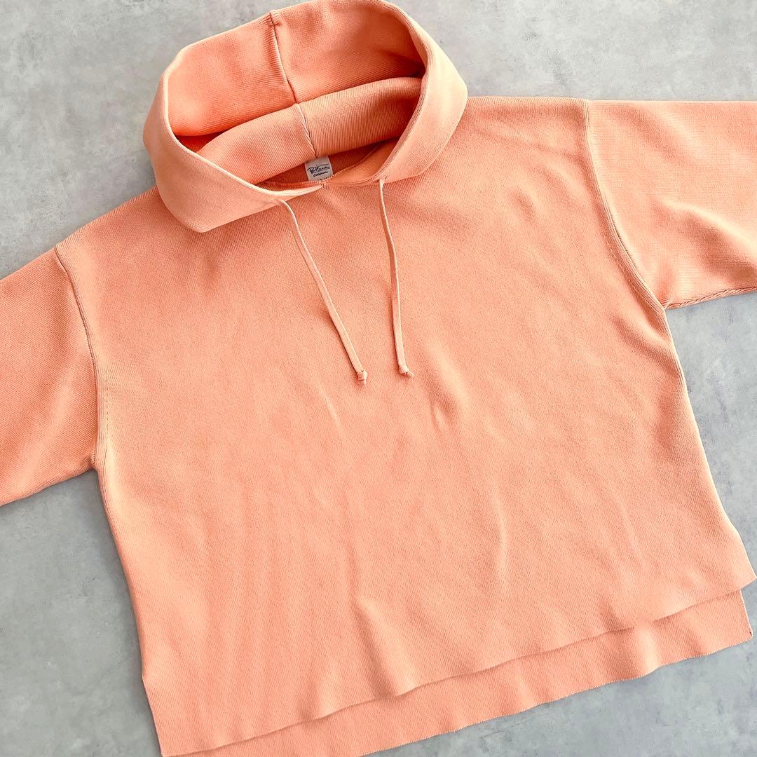 美品 ロンハーマン 春ニット パーカー フーディ フード オレンジ ピンク S