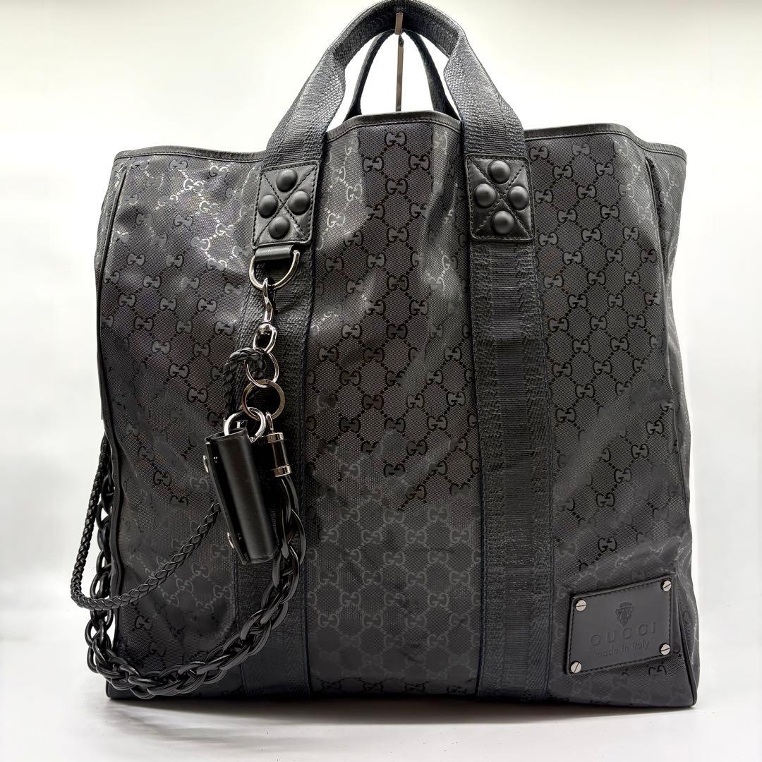 【超希少 ランウェイ限定品】GUCCI ウォレットチェーン付 インプリメ トート