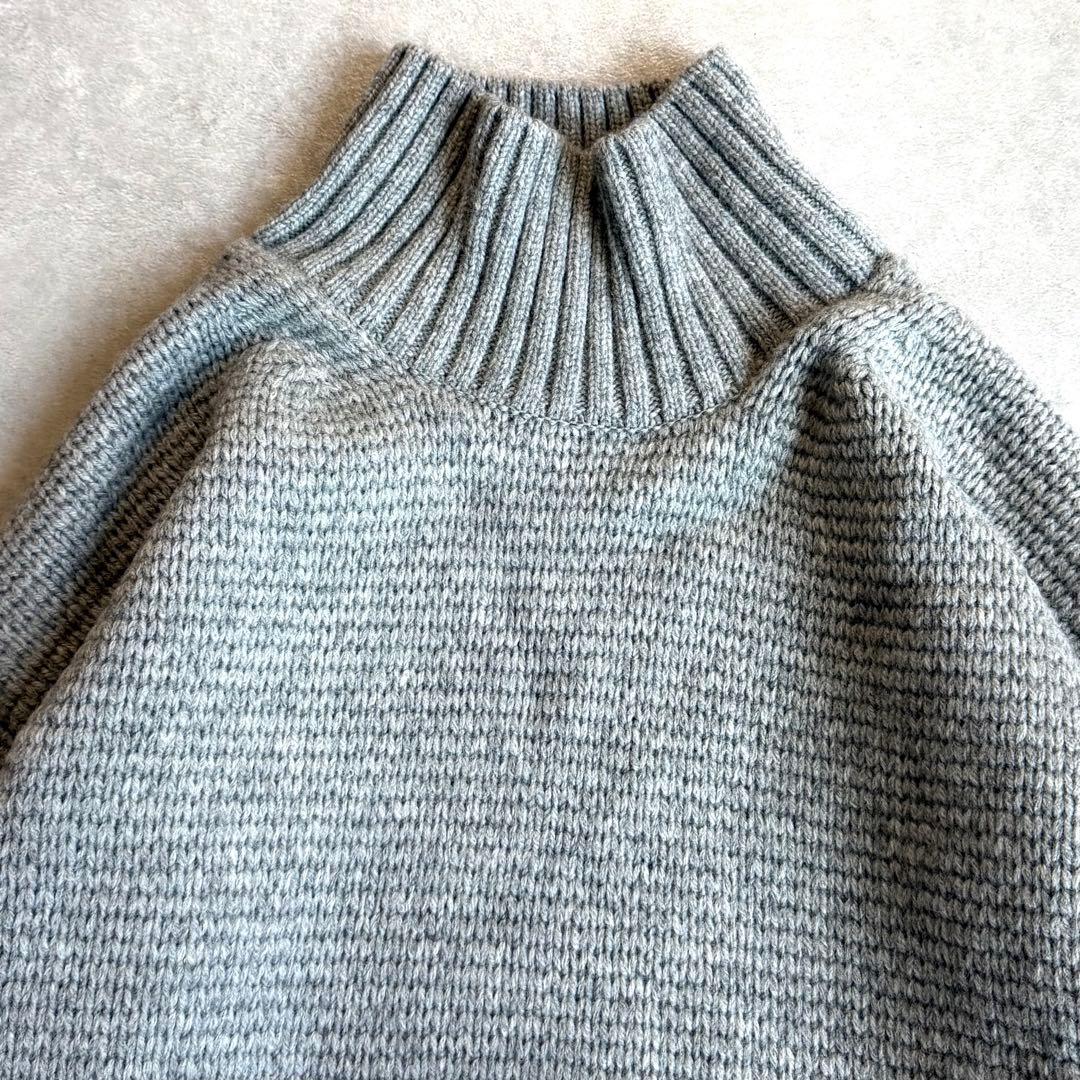 タグ付 ATON エイトン LAMBS WOOL ボトルネックセーター グレー