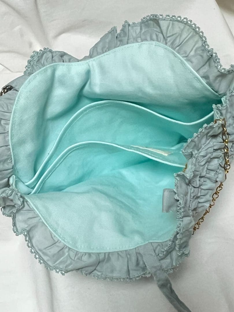 匿名配送/新品未使用 ピンクハウス ピコフリルハートポシェット 水色