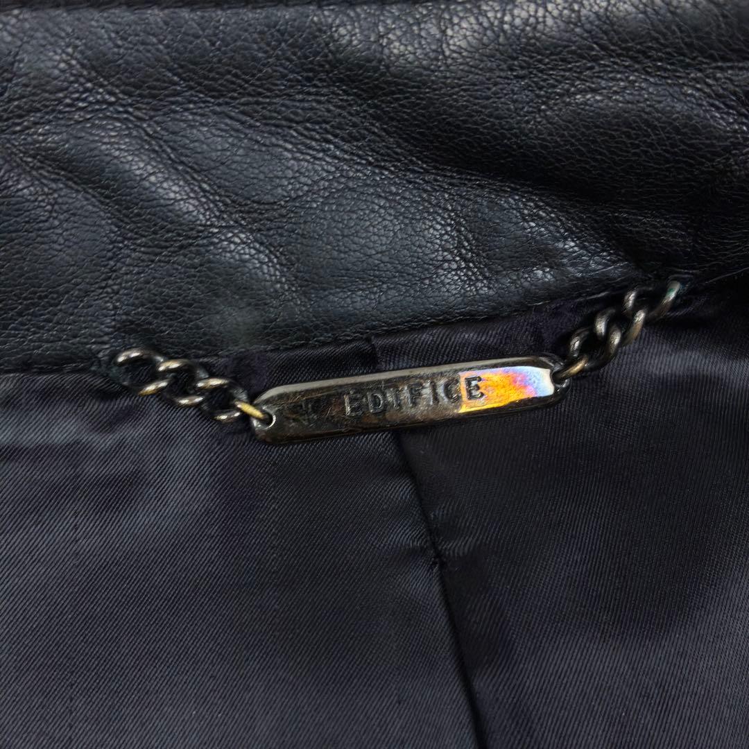 美品　エディフィス　ラムレザー　羊革　シングルライダース　M　ブラック　黒