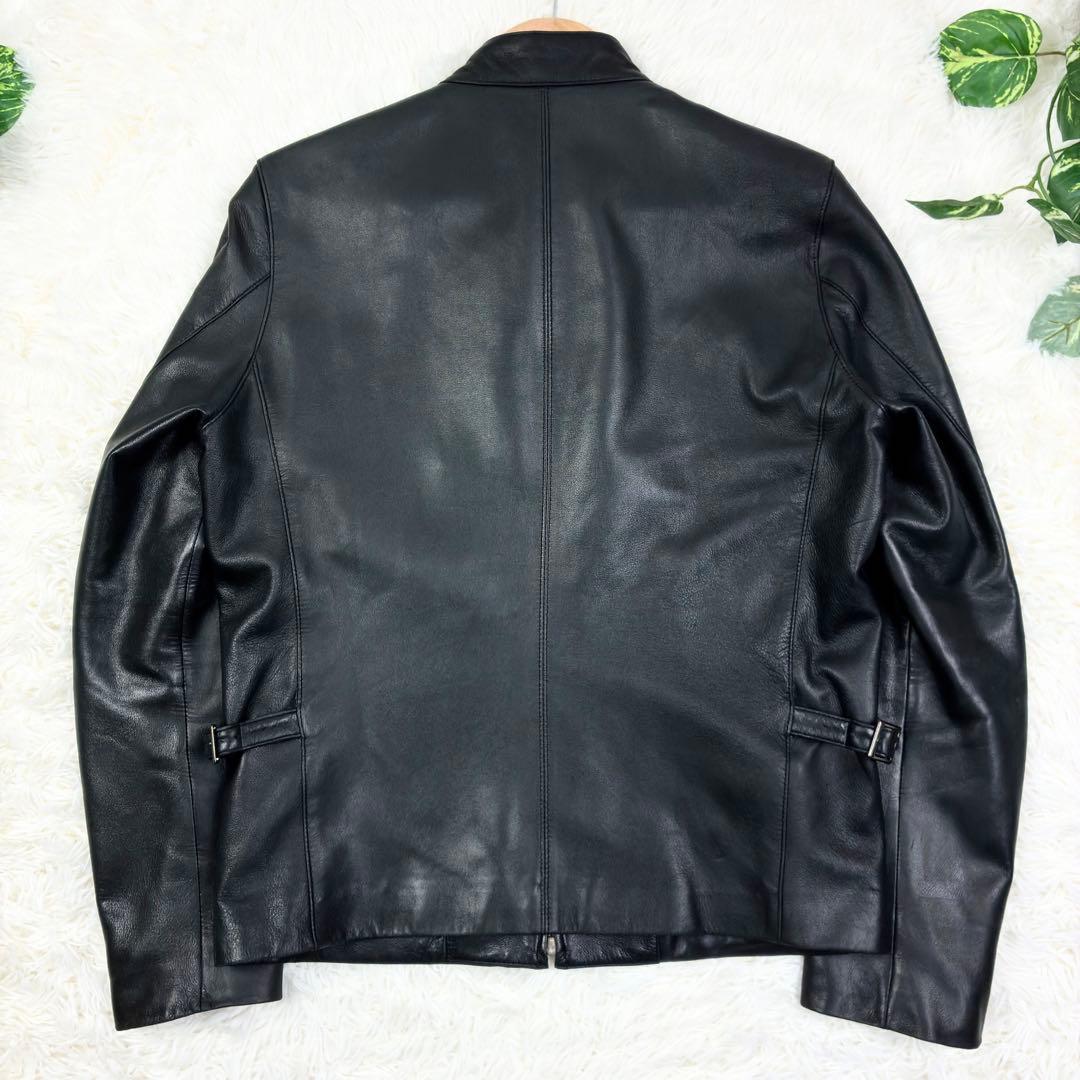 美品　エディフィス　ラムレザー　羊革　シングルライダース　M　ブラック　黒