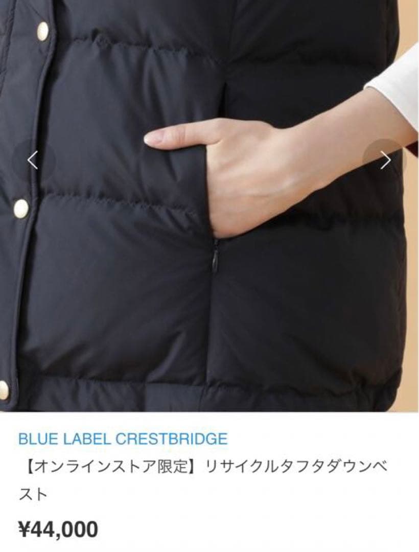 ❸訳有★ブルーレーベルクレストブリッジ黒チェックリバーシブルダウンベスト新品