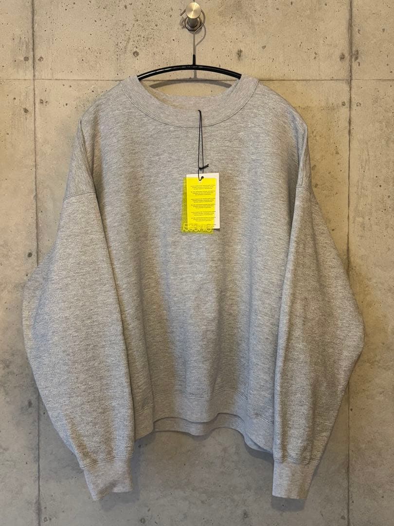 awasa アワサ スーピマエイジングコットン クルーネック スウェット グレー