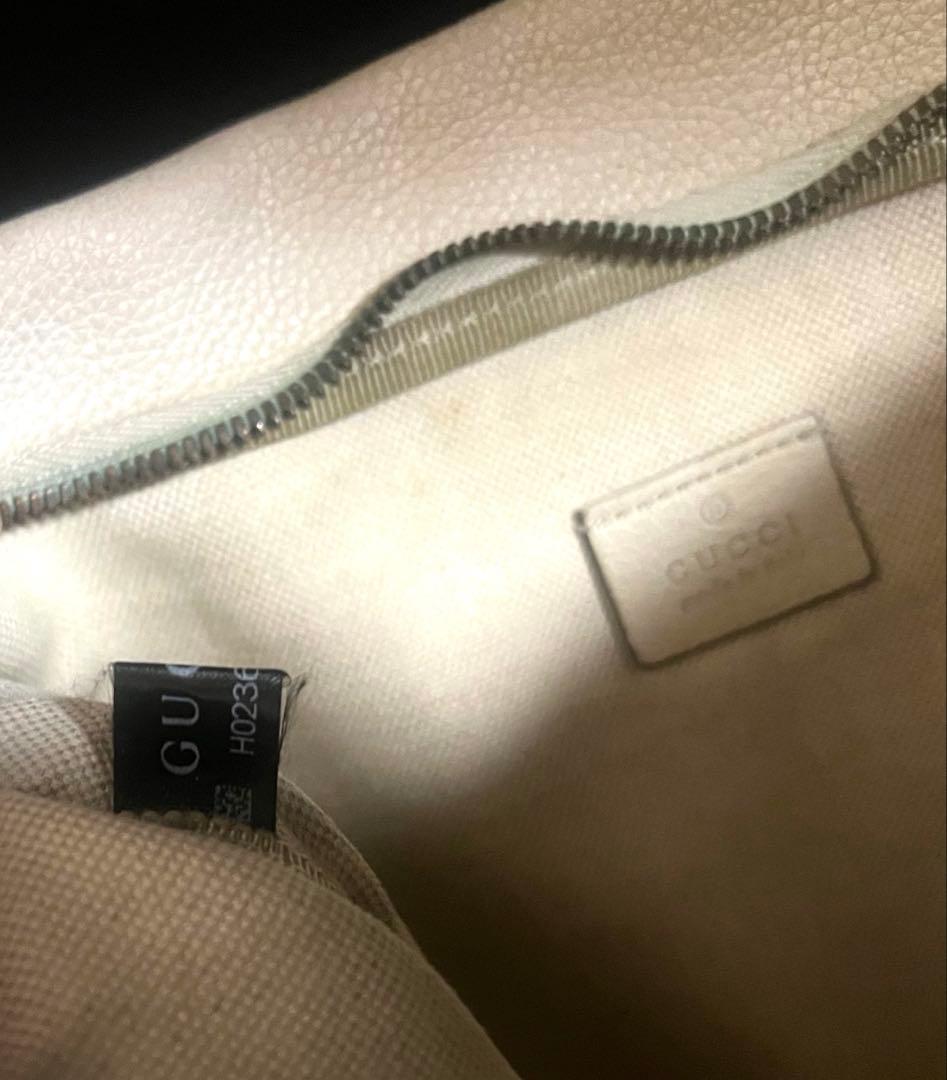 GUCCI グッチ ボディーバッグ シェリーライン レザー ホワイト