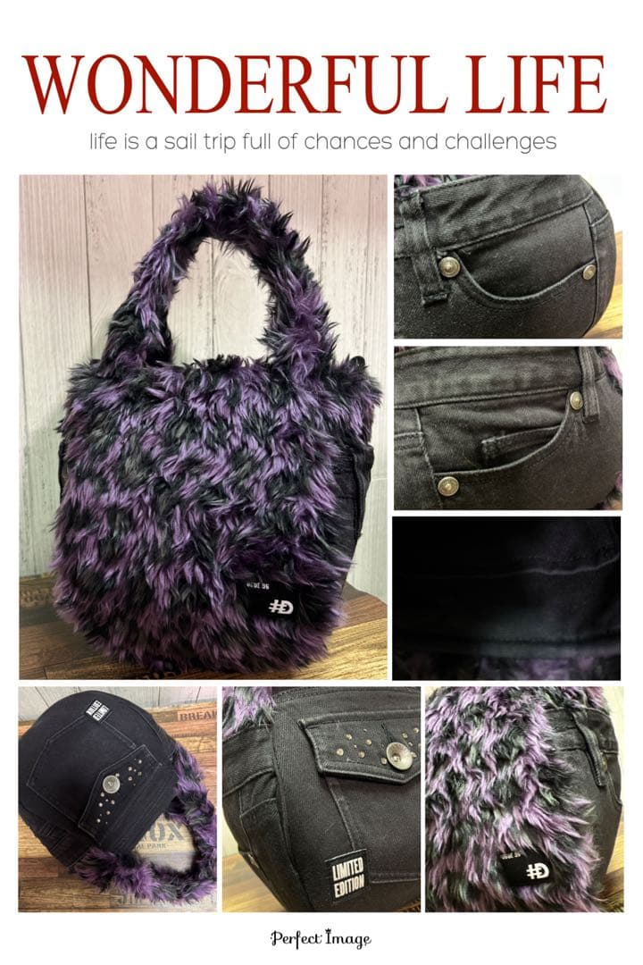 ♾専用♾ ふんわりミニトートバッグ▸︎▹︎デニムリメイク レオパ▸︎▹︎ハンドメイド