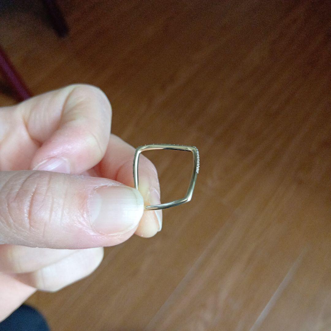 定価の約半額！！COCOSHNIK スクエアリング　 YG ダイヤモンド 10号