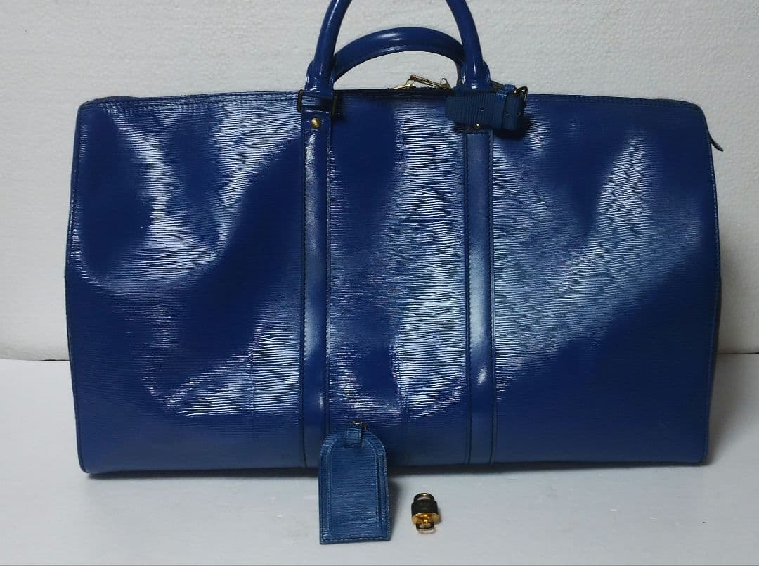 【美品】LOUIS VUITTON エピ　キーポル　50　ボストンバッグ　ブルー