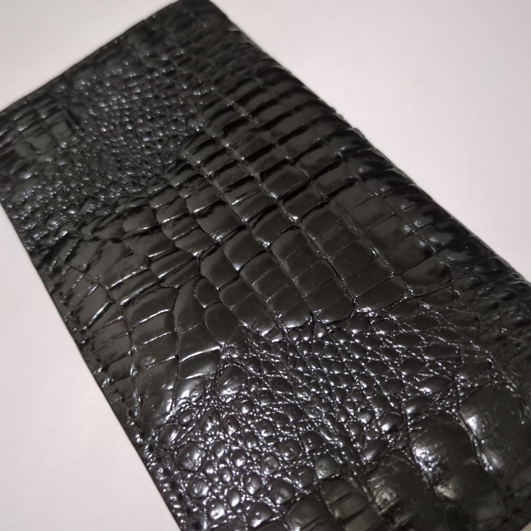 本物クロコダイル シャイニング仕上げ　2つ折 　男の最高の長財布　美品