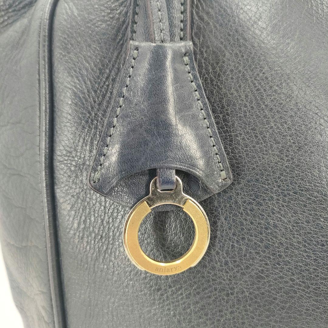 aniary　アニアリ トートバッグ　ダークネイビー　レザー　A4