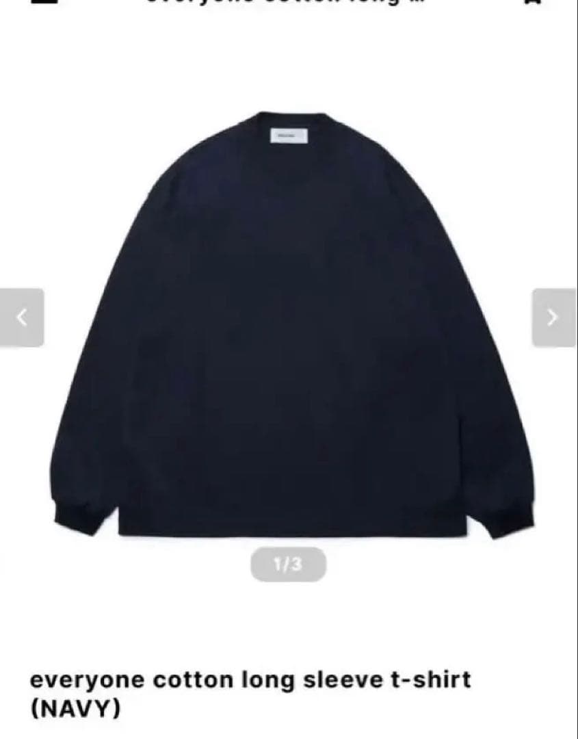 トップス everyone cotton long sleeve t-shirt NAVY
