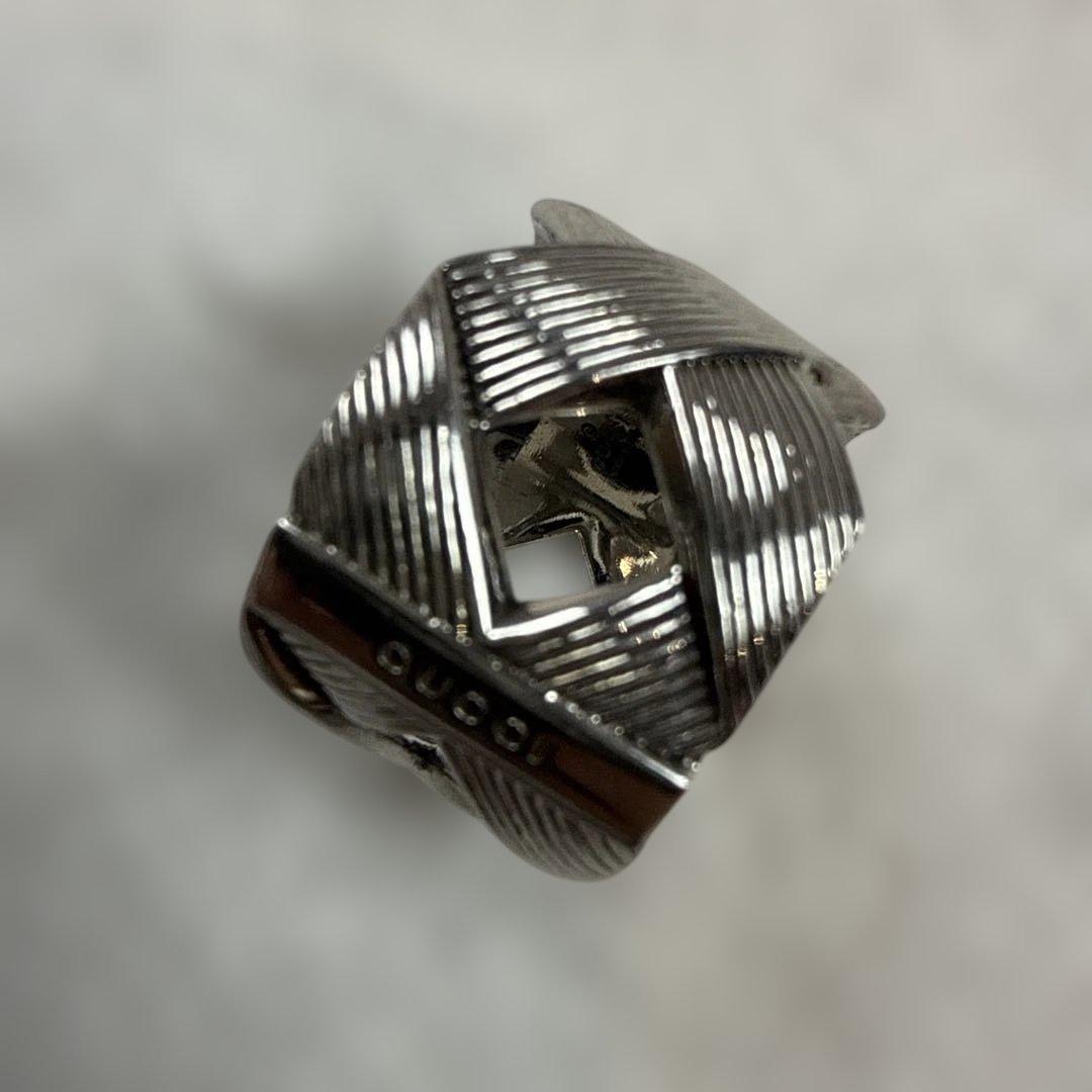 GUCCIグッチ　希少デザイン　シルバー925 クロスリング 19号