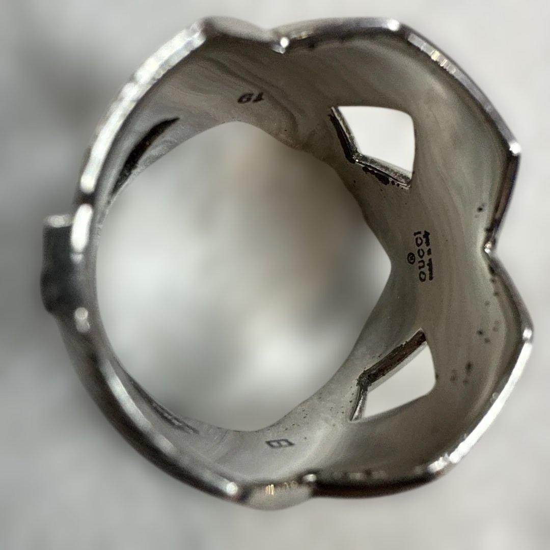 GUCCIグッチ　希少デザイン　シルバー925 クロスリング 19号