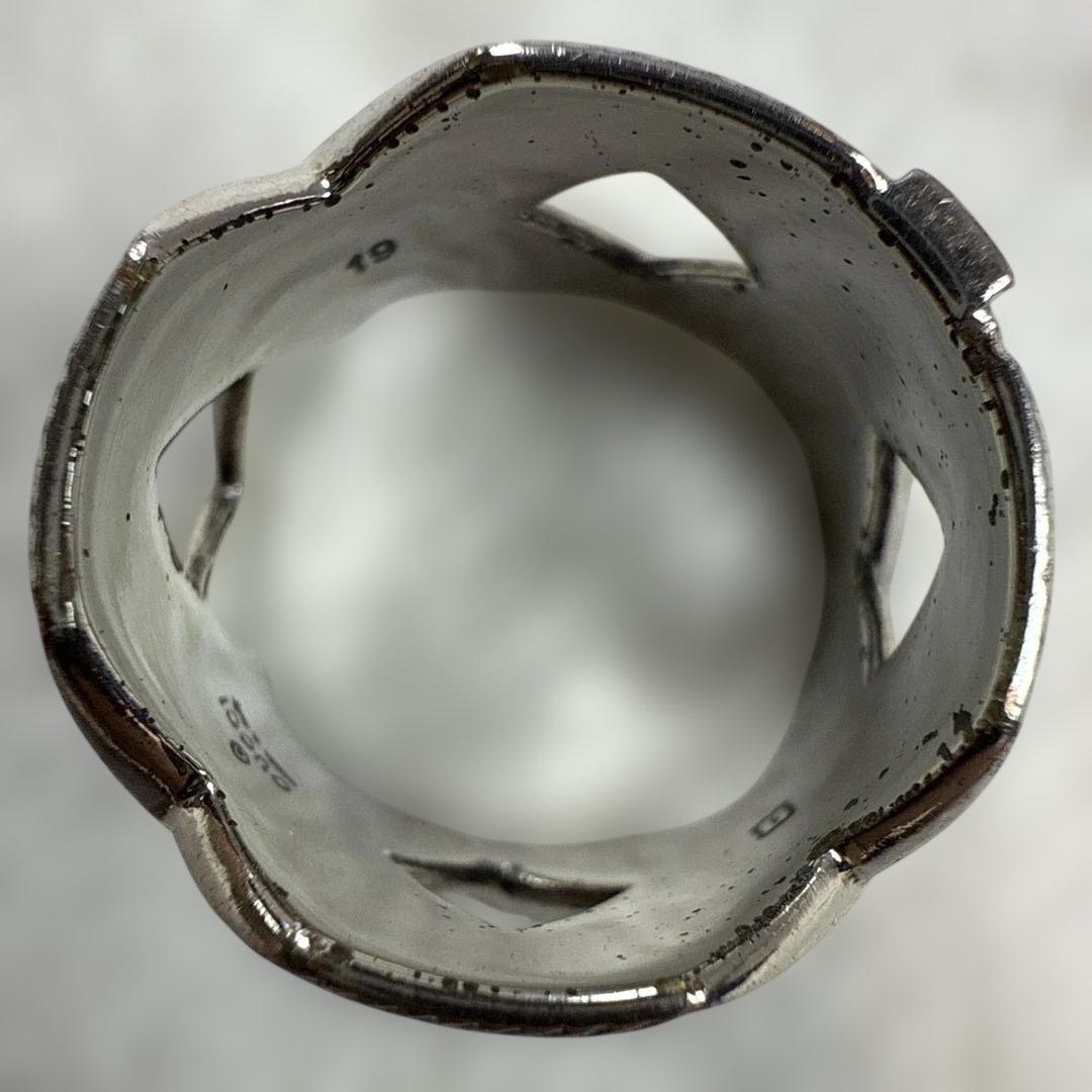 GUCCIグッチ　希少デザイン　シルバー925 クロスリング 19号