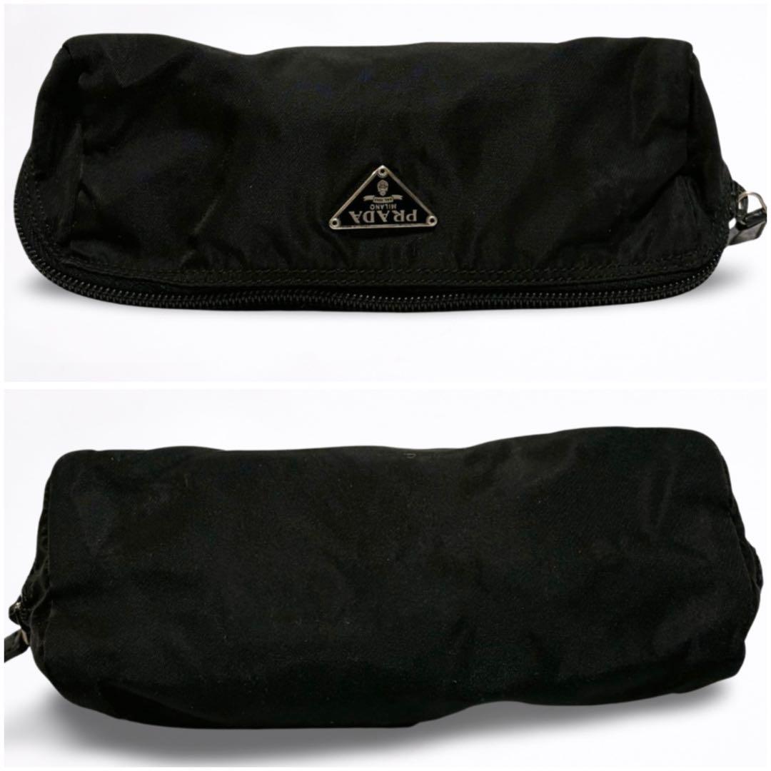 【正規品】プラダ PRADA ポーチ 小物入れ 三角ロゴ ナイロン 黒 カード付