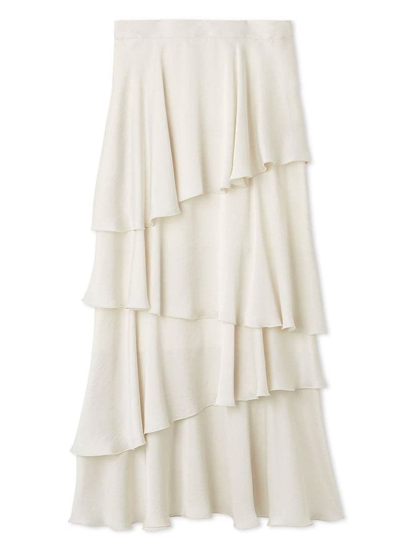 SNIDEL サテンナローティアードスカート