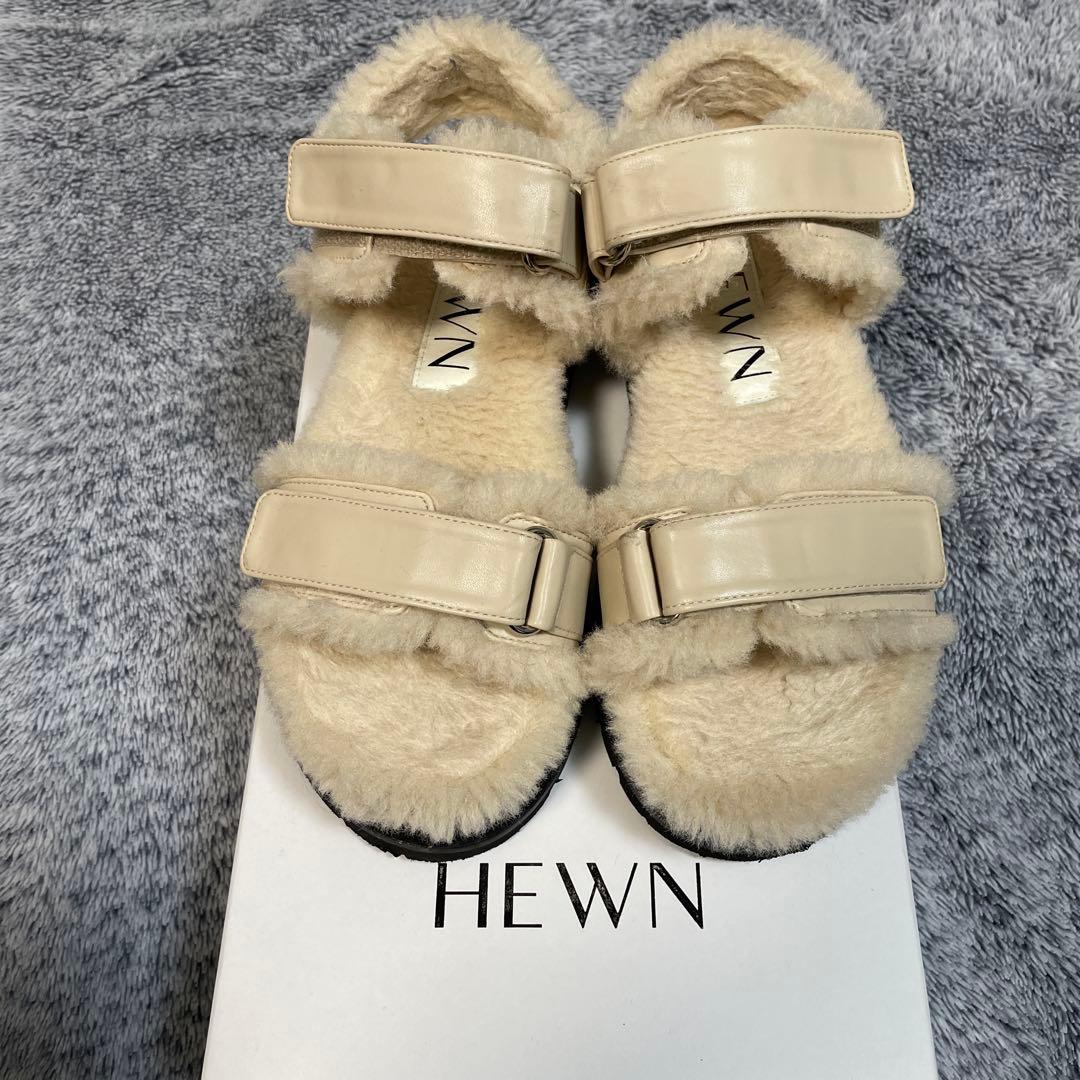 完売HEWN ヒューン　ボアサンダル　37 24cm フラットシューズ