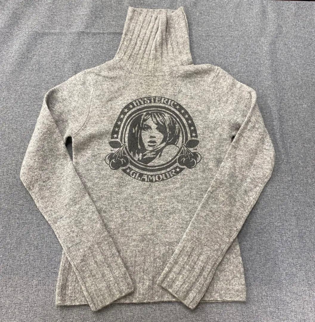 N920◯ hysteric glamour ヒス ニット ハイネック グレー