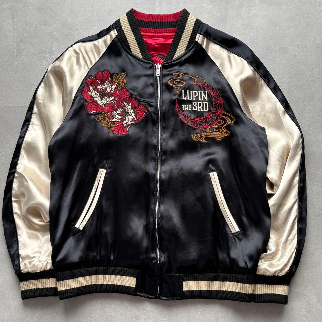 VANSON ルパン三世 スカジャン 峰不二子 リバーシブル 黒赤 希少【M】