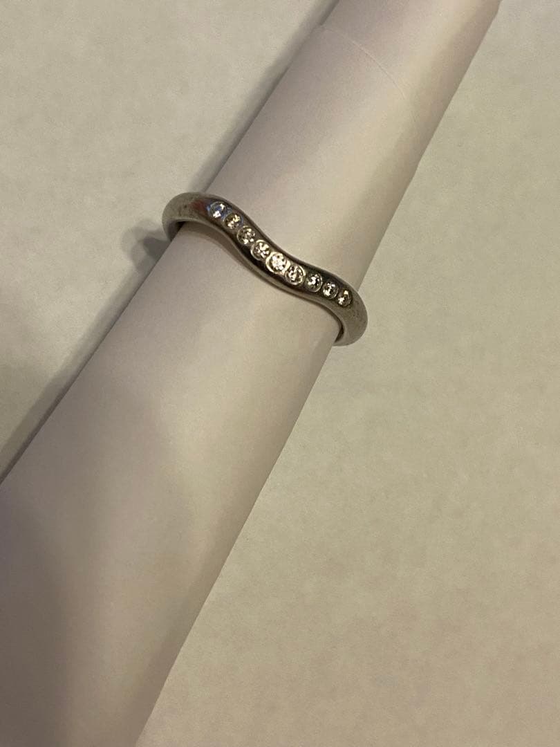 Pt950 プラチナリング　ティファニー カーブド バンド