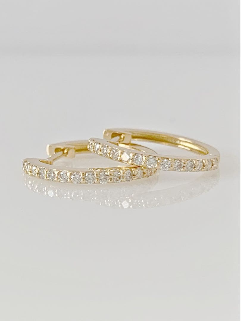 片方作り　K18 天然ダイヤモンド　中折れピアス