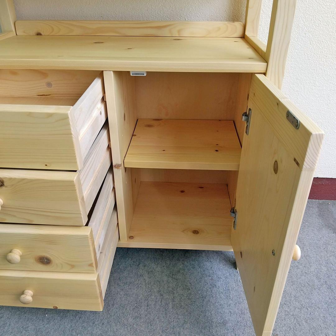 未使用訳あり　電話台　FAX台　キャビネット　パイン材　ナチュラル　カントリー調